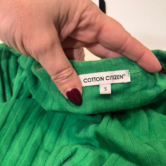 Cotton Citizen Kelly Green Capri Crop Cardigan Sweater Size Small - Picture 4 of 9